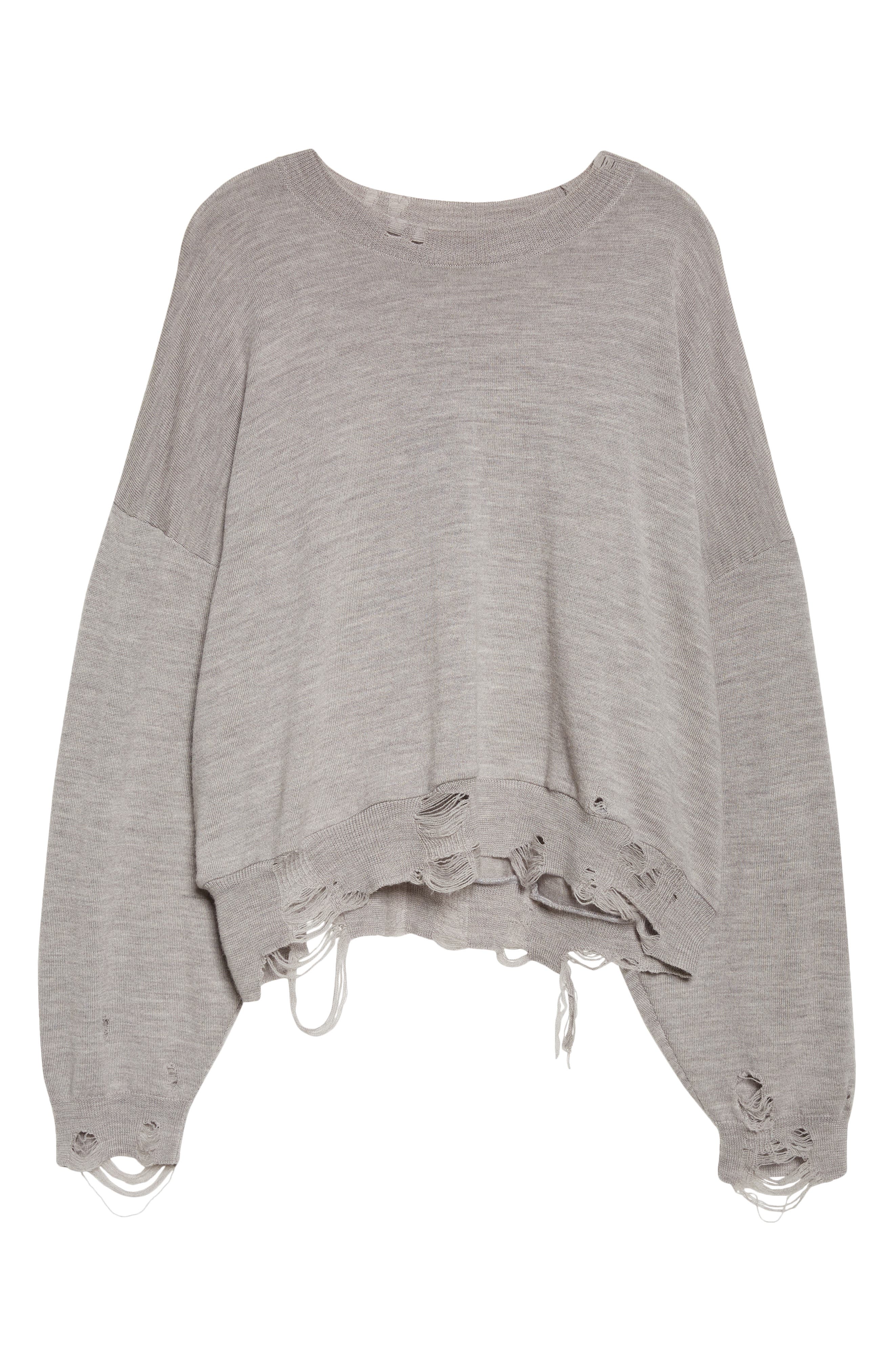 R13 Distressed Oversize Crop Sweater Nordstrom