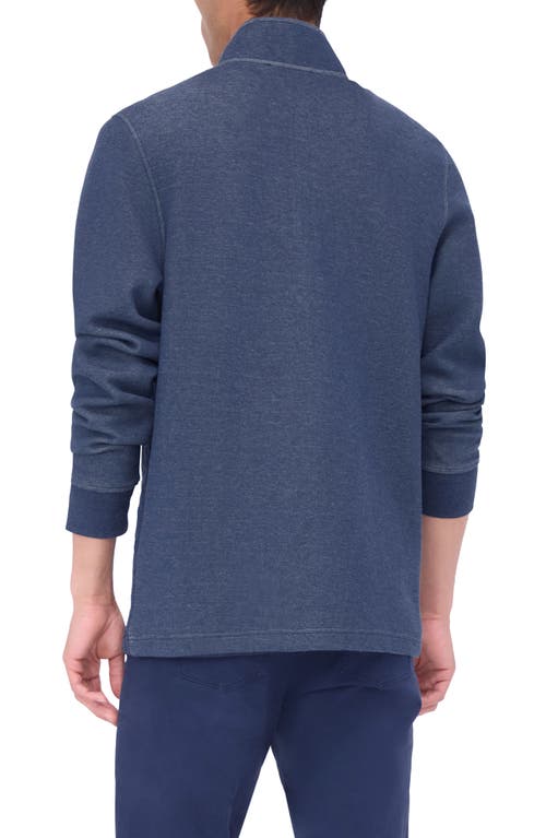 Shop Bugatchi Quarter Zip Pullover In Navy