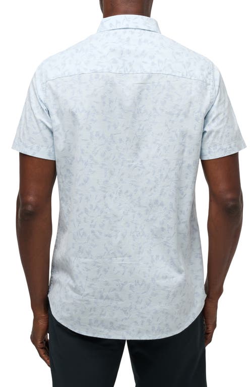 Shop Travismathew King Air Trim Fit Floral Short Sleeve Button-up Shirt In Heather Dream Blue