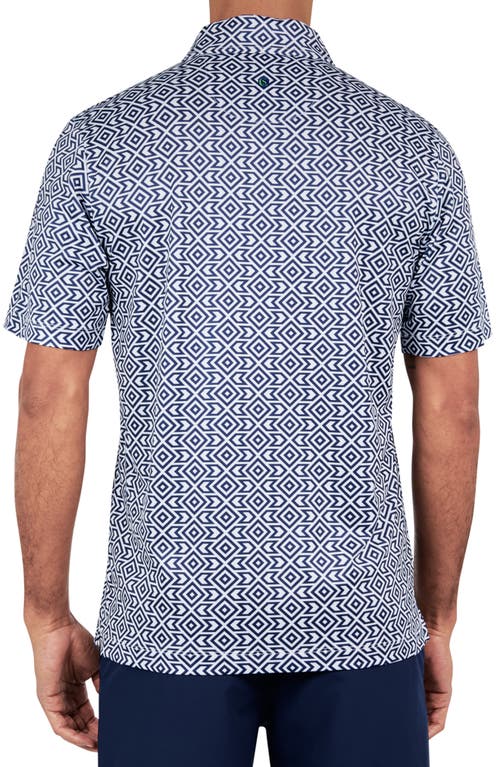 Shop Construct Con.struct Geo Diamond Print Performance Golf Polo In Navy