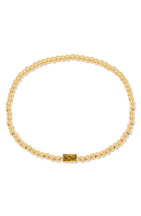 Shop Brook & York Kylie Birthstone Beaded Stretch Bracelet In Gold - August