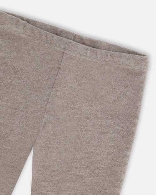 Shop Deux Par Deux Little Girl's Super Soft Rib Leggings Grey Mix In Med Grey Mix