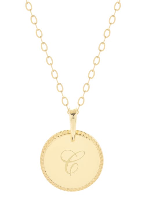 Milia Initial Pendant Necklace in Gold C