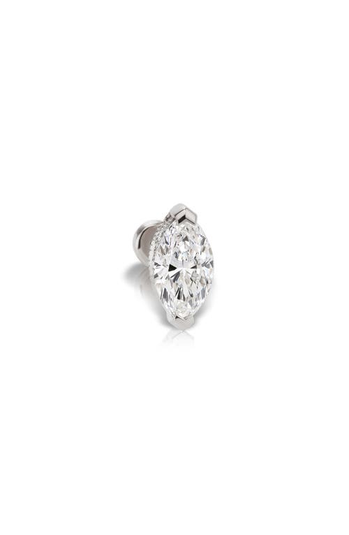 Maria Tash Marquise Diamond Threaded Stud Earring In White Gold/diamond