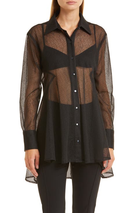 black sheer blouse | Nordstrom