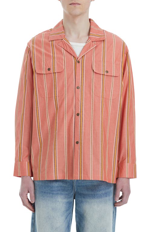 Citrus Stripe Cotton Button-Up Shirt