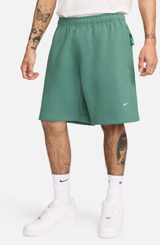 Shop Nike Solo Swoosh Fleece Sweat Shorts In Bicoastal/white