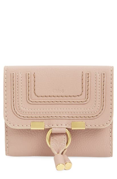 Chloé Marcie Leather French Wallet In Anemone Pink