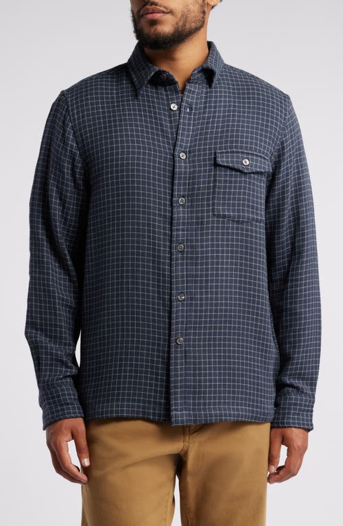 Shop Treasure & Bond Check Duofold Button-up Shirt In Navy- Grey Thom Plaid