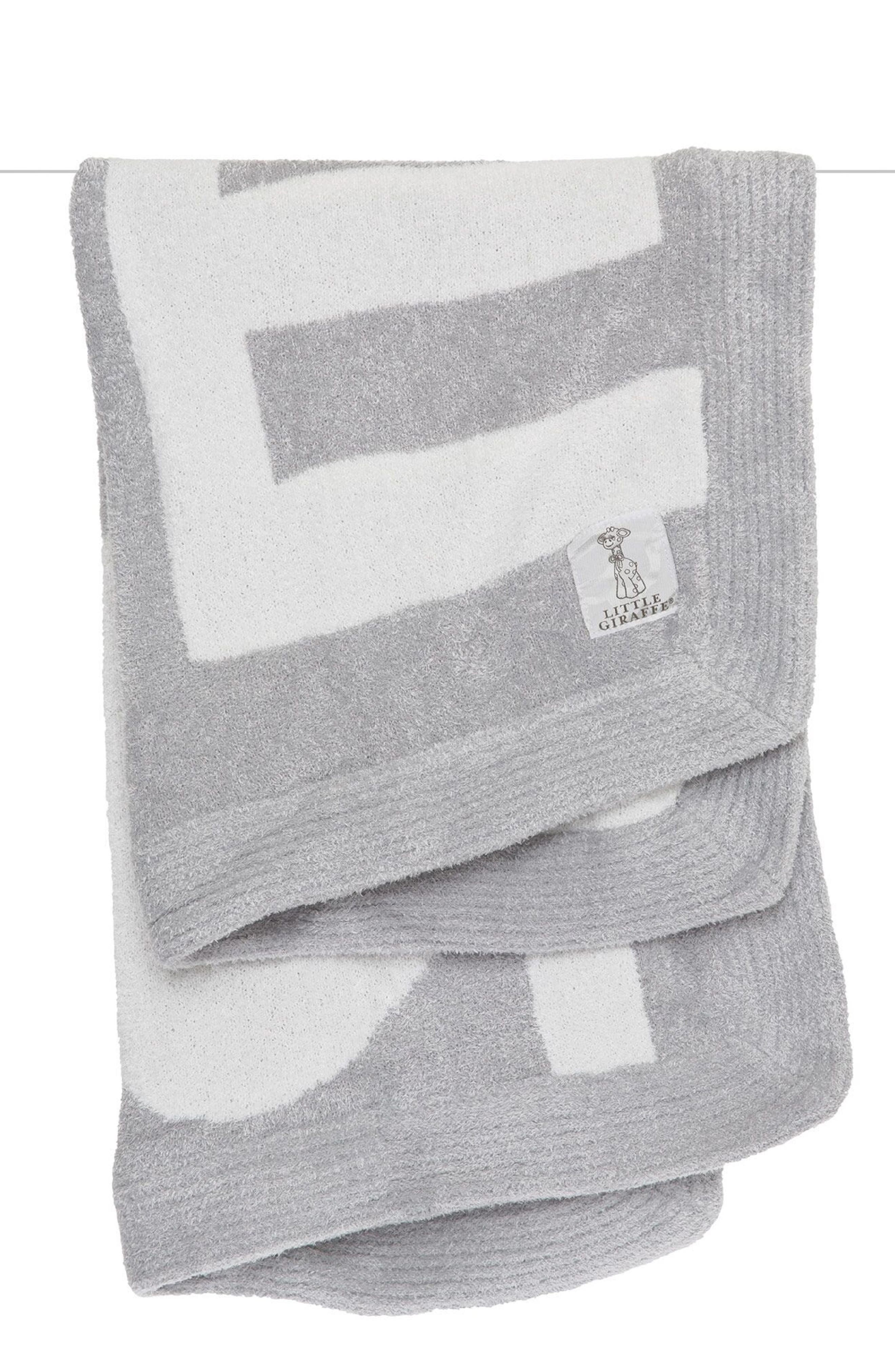 Little Giraffe Love Dolce Knit Baby Blanket in Silver 
