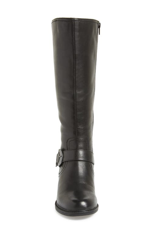 David Tate Womens Zipper Faux Leather Knee-high Boots In Black