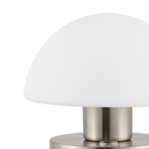 Jonathan Y Zoe Modern Minimalist Iron Rechargeable Integrated Portable Led Table Lamp In Nickel