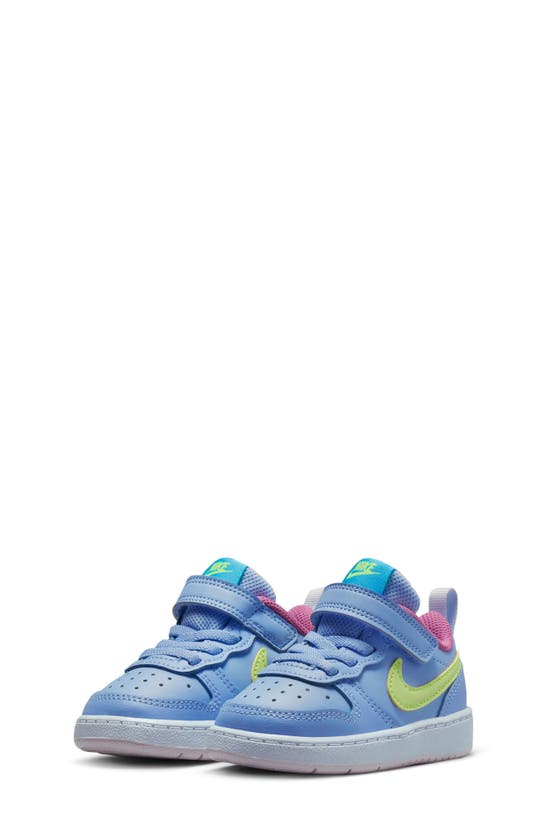 Nike Kids' Court Borough Low 2 Sneaker In Cobalt/ Lemon