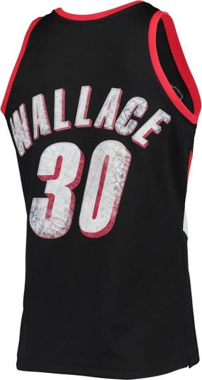 Men's Mitchell & Ness Rasheed Wallace Black Portland Trail Blazers 1996-97 Hardwood Classics NBA 75th Anniversary Diamond Swingman Jersey at