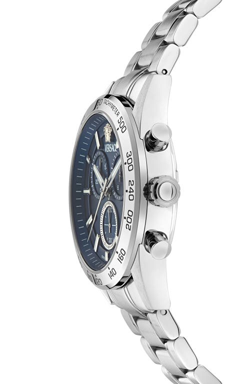 Shop Versace V-code Chronograph Bracelet Watch, 41mm In Stainless Steel