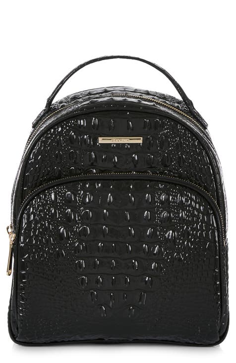 Chelcy Croc Embossed Leather Backpack