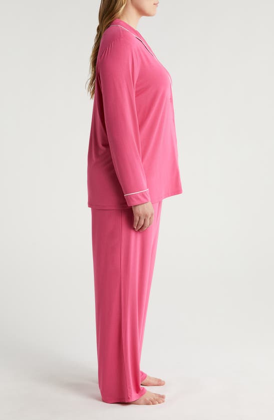 Shop Nordstrom Moonlight Eco Knit Pajamas In Pink Carmine