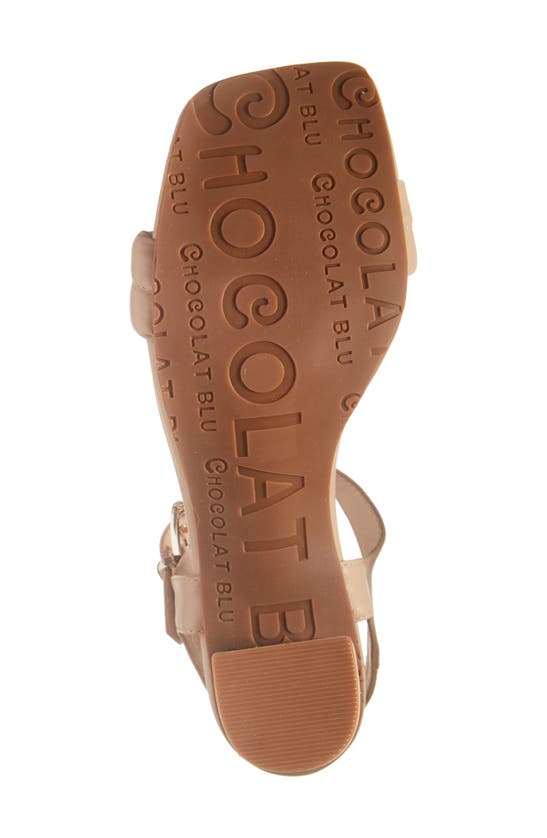 Shop Chocolat Blu Della Ankle Strap Sandal In Beige Leather