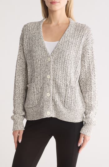 Rag & Bone Edie Cotton Blend Cardigan In Oatmeal Multi