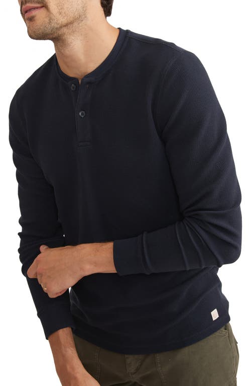 Marine Layer Sport Waffle Knit Henley Sky Captain at Nordstrom,