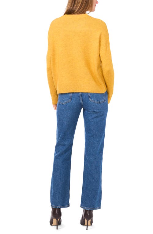 Shop Vince Camuto Cropped Crewneck Sweater In Amber