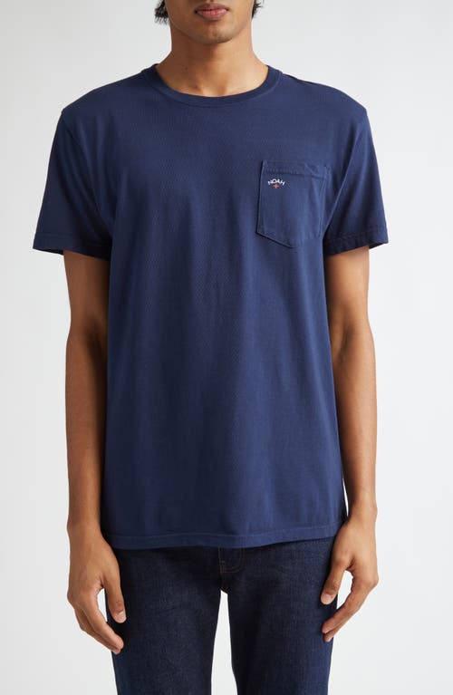 Shop Noah Core Logo Cotton Pocket T-shirt In Navy