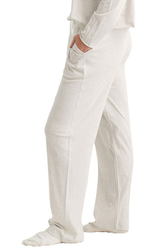Shop Papinelle Jada Cotton Pajama Pants In Ecru