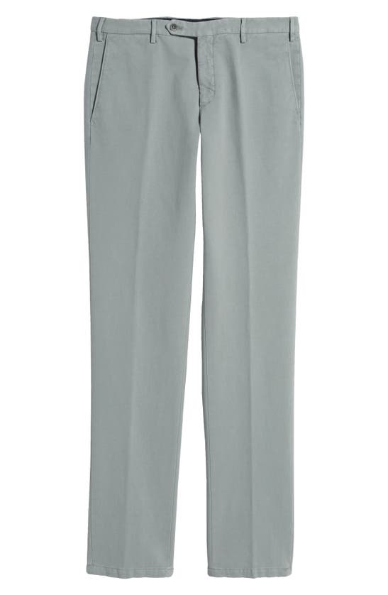 Zanella Parker Flat Front Stretch Pants In Medium Grey