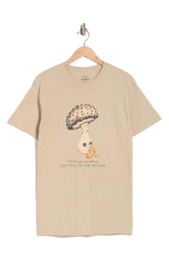 Shop Altru Old Man Of The Woods Cotton Graphic T-shirt In Sand