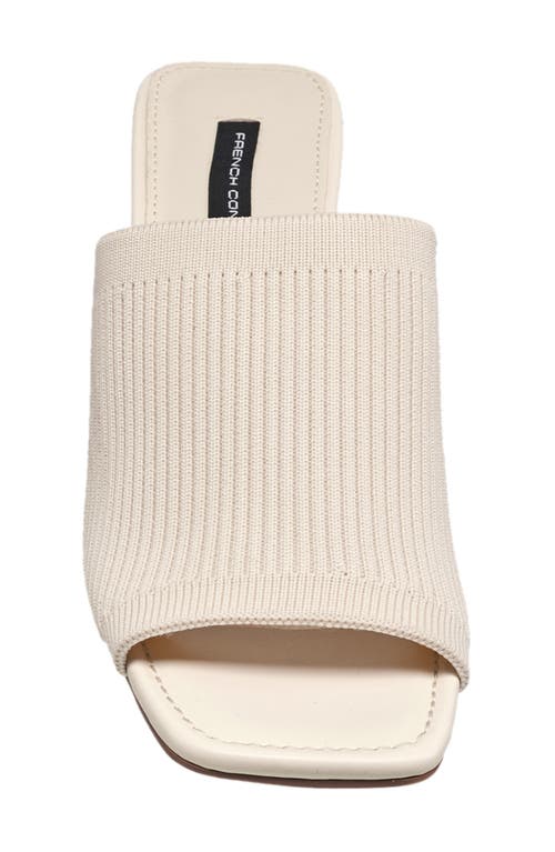 French Connection Women's Knit Styles Slip On Block Heel Sandal In Bone