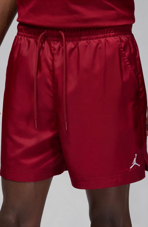 Shop Jordan Essential Poolside Drawstring Shorts In Team Red/white