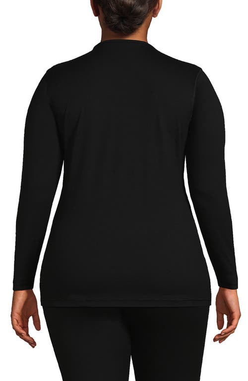 Lands' End Baselayer Cozy Thermaskin Crewneck Top In Black