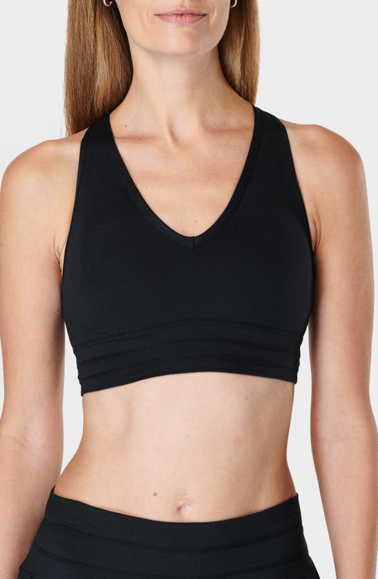 Shop Sweaty Betty Gaia Yoga Sports Bra In Black