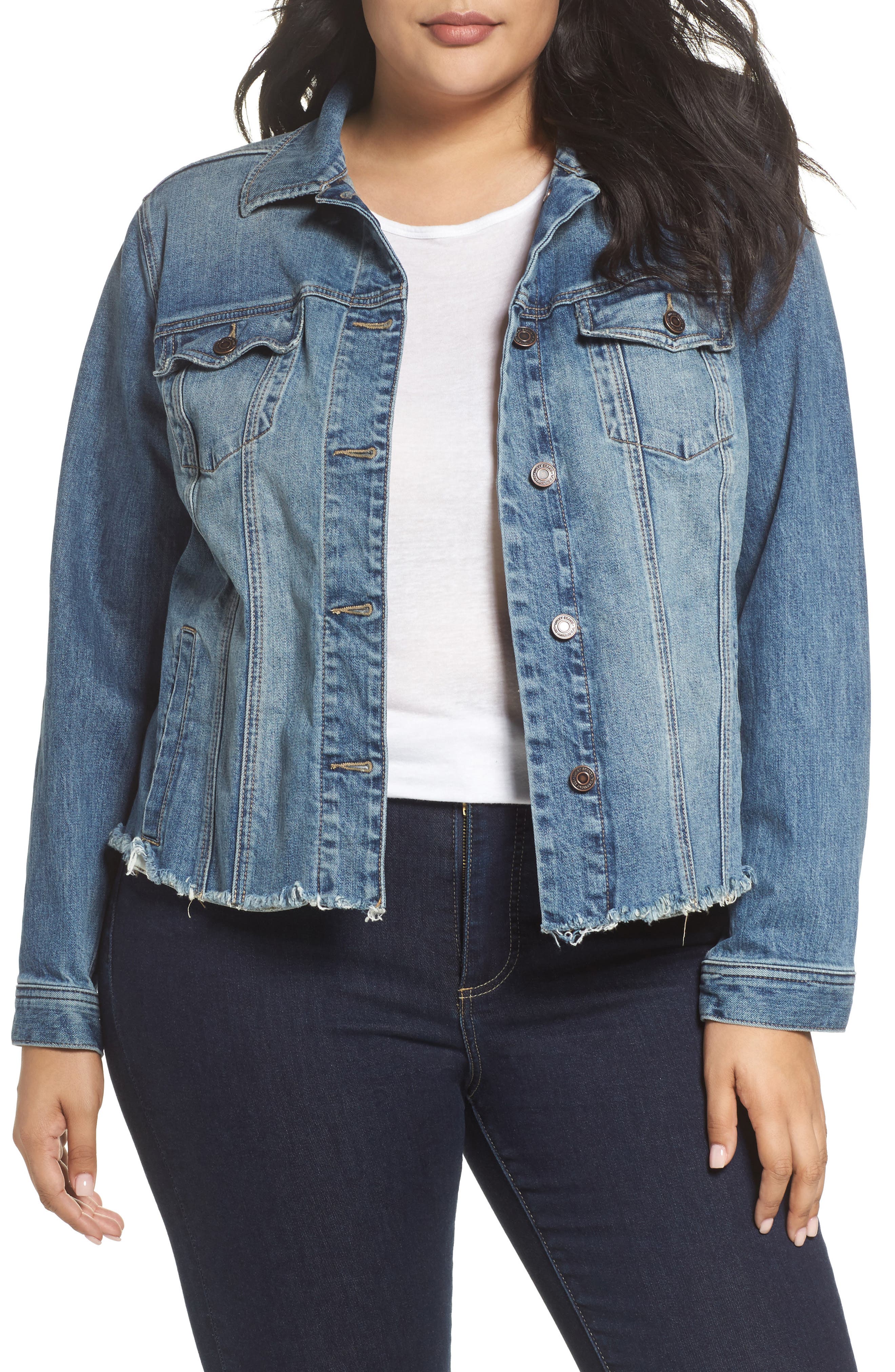 lucky brand frayed hem denim jacket