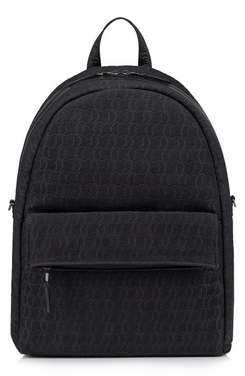 Zip 'n' Flap Jacquard Logo Backpack in Black/Black/Black