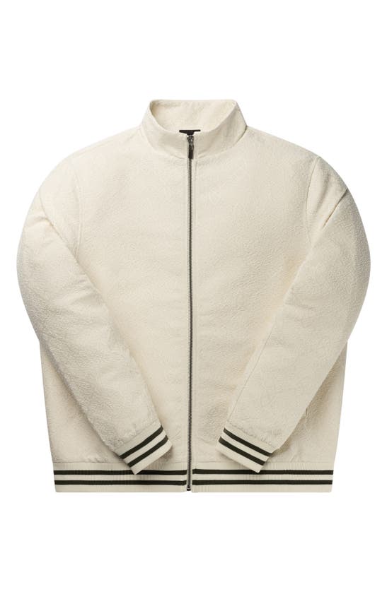 Shop Daily Paper Shakir Bouclé Track Jacket In Off White