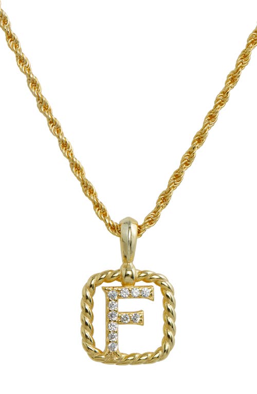 Initial Pendant Necklace in Yellow-F