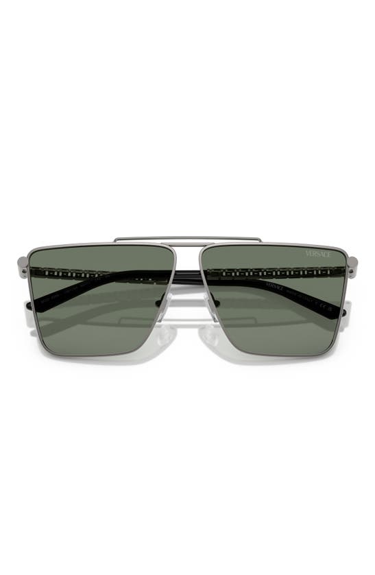 Versace 64mm Oversize Pillow Sunglasses In Gunmetal