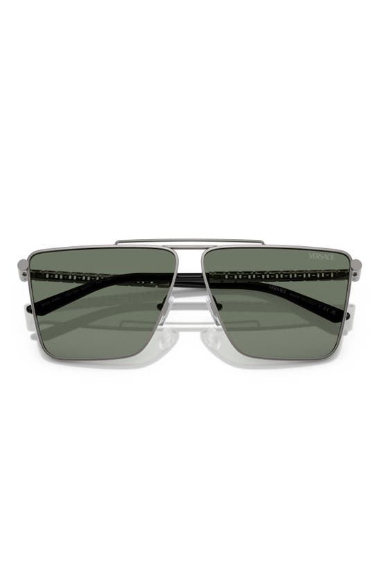 Shop Versace 64mm Oversize Pillow Sunglasses In Gunmetal