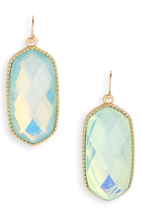 Oval Crystal Drop Earrings