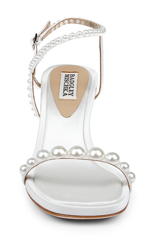 Shop Badgley Mischka Collection Jolie Ankle Strap Sandal In White Satin