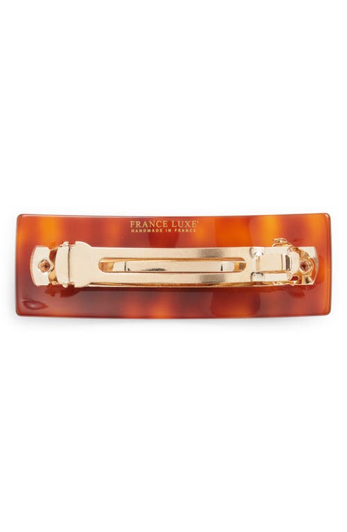 France Luxe Large Studded Barrette In Tortoise
