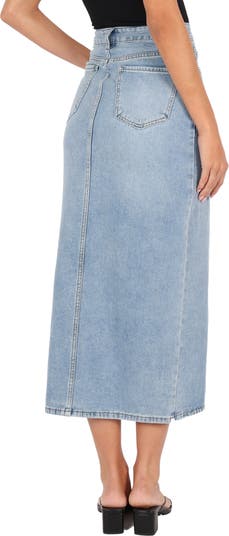 Dana Denim Midi Skirt - Blue Wash