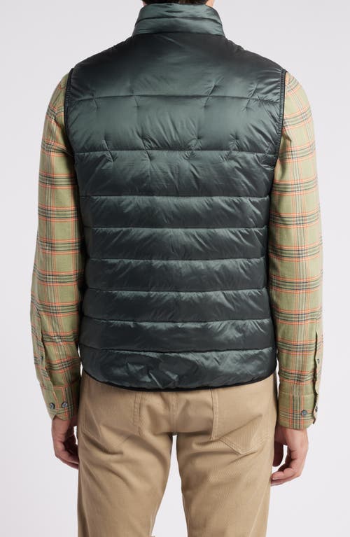 Shop Scott Barber Metallic Ciré Water Resistant Nylon Puffer Vest In Pine