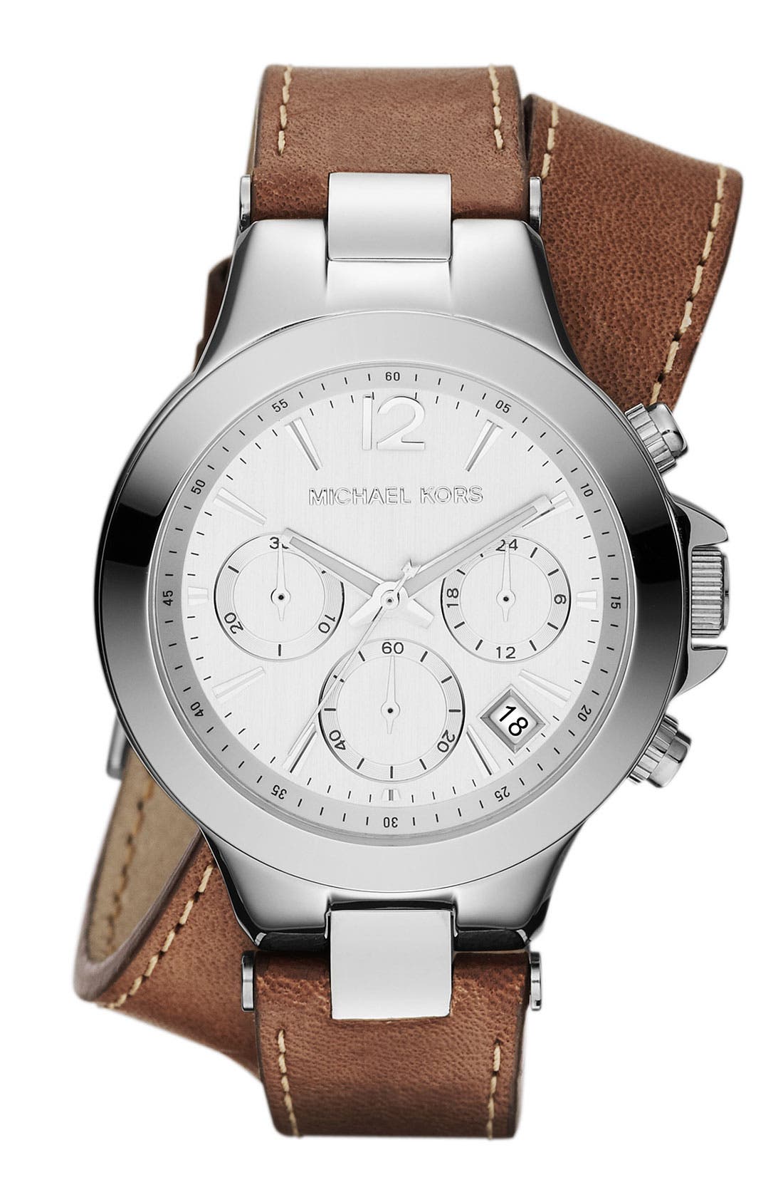 michael kors leather wrap watch