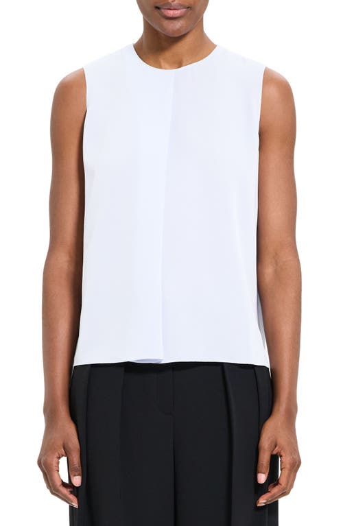 Theory Flap Detail Sleeveless Silk Shell in Ice at Nordstrom, Size Small