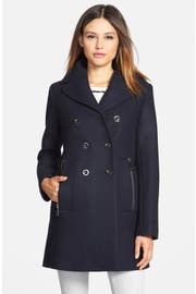 Trina Turk 'Bethany' Wool Blend A-Line Peacoat | Nordstrom