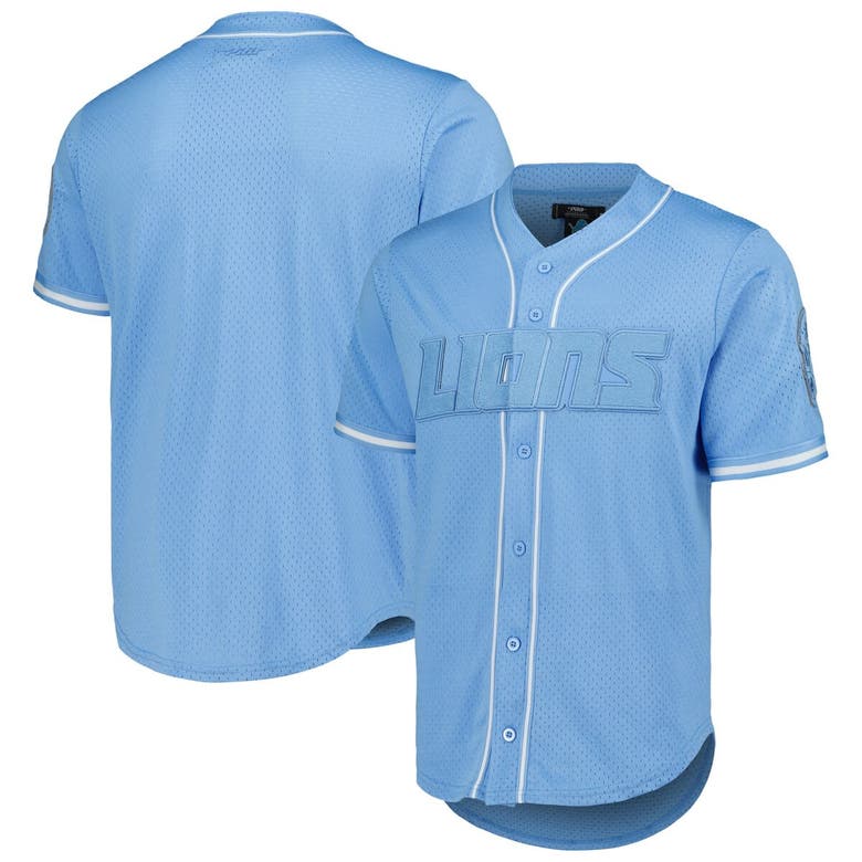 Shop Pro Standard Blue Detroit Lions Triple Tonal Mesh Button-up Shirt