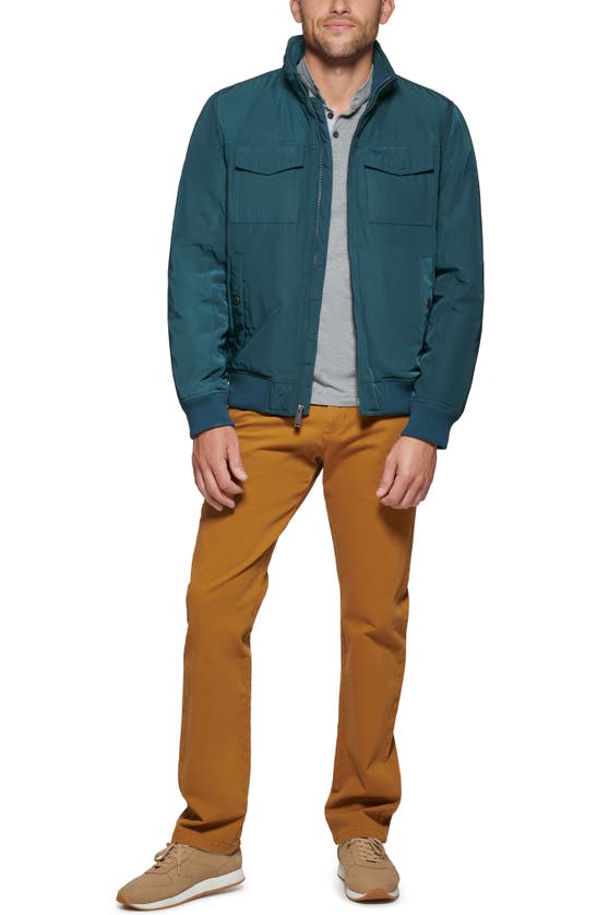 Dockers Quilted Lined Flight Bomber Jacket In Forest