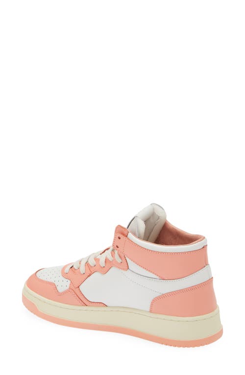 Shop Autry Medalist Mid Sneaker In White/sashimi